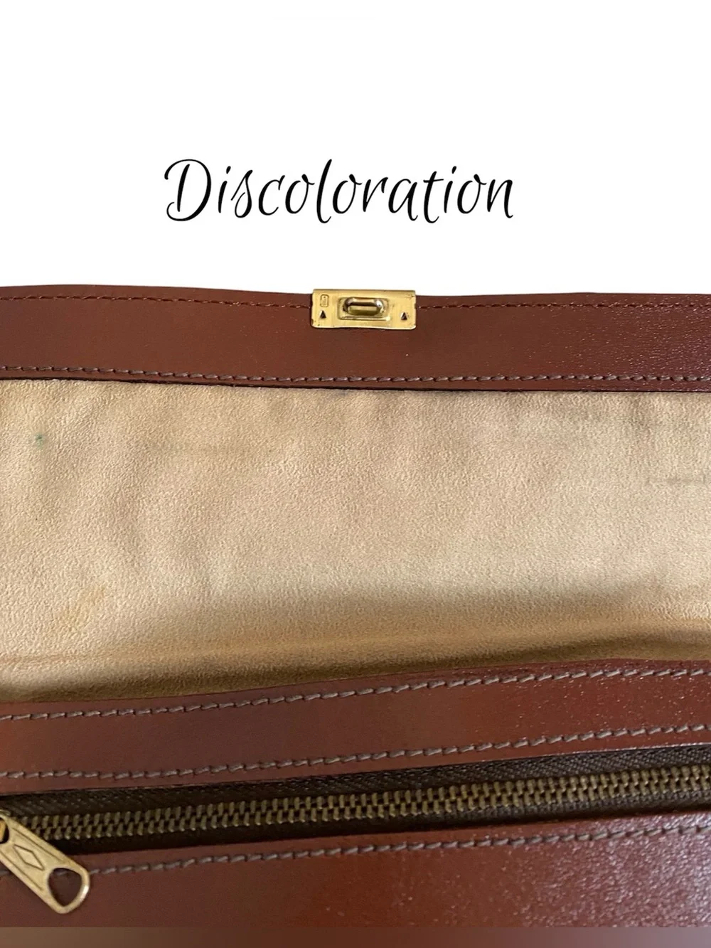 Vintage genuine leather clutch/wristlet